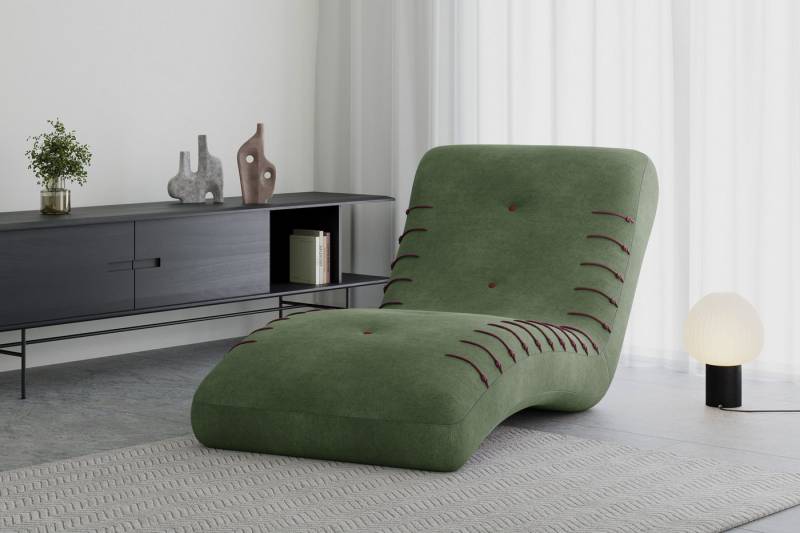 MOEBLO Chaiselongue SPLINE, – Sitz- und Liegesessel Sofa elegantes Liegesofa Ruheliege Relaxliege Liegesessel 1-Sitzer, für Wohnzimmer und Relax-Bereiche (BxHxT): 83x80x172 cm von MOEBLO