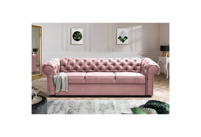 MOEBLO Chesterfield-Sofa Sofa AVIA, Couch Polstermöbel Sitzmöbel Wohnzimmermöbel 3-Sitzer-Sofa Stoffsofa, mit Relaxfunktion von MOEBLO