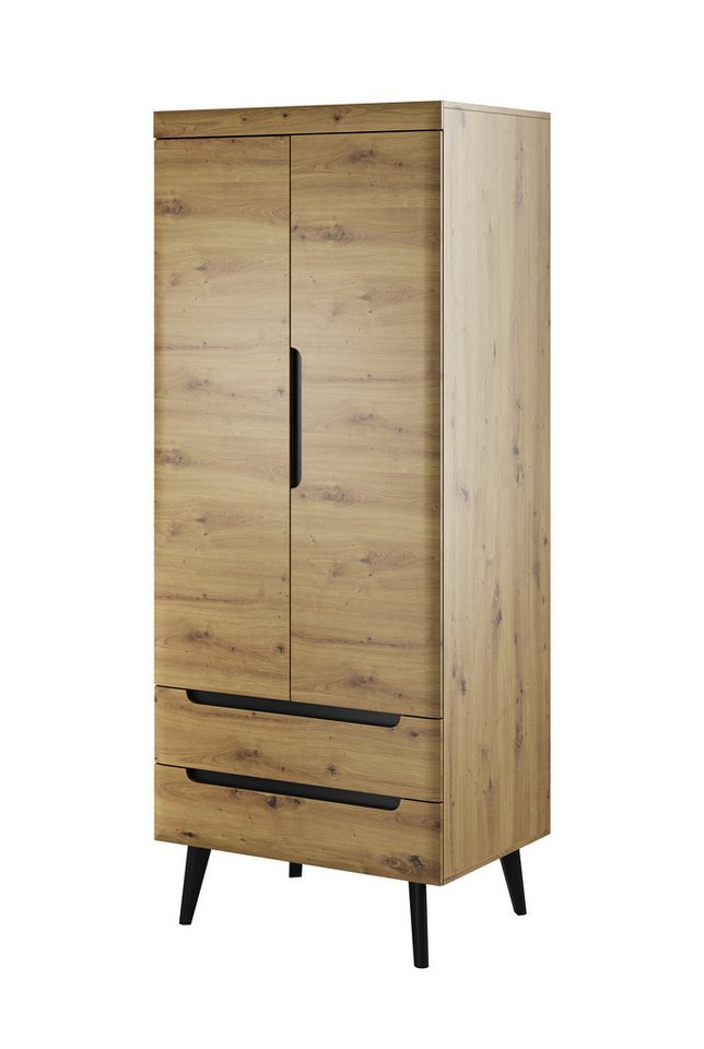 MOEBLO Drehtürenschrank Egon (Kleiderschrank 2-türig Schrank Garderobe Schlafzimmer, mit Schubladen) 80x197x56 von MOEBLO