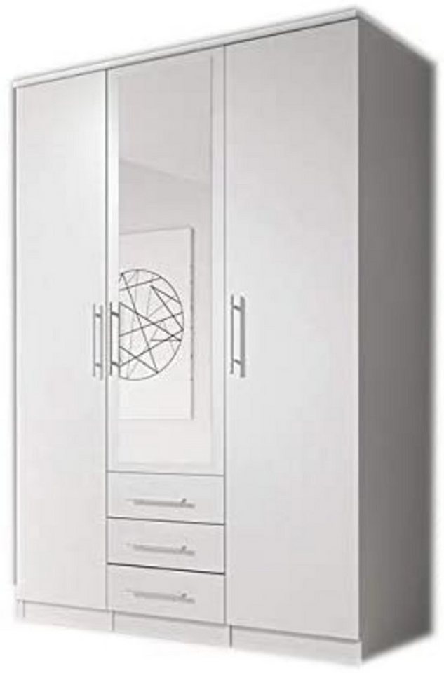 MOEBLO Drehtürenschrank RUTH 3D (mit Spiegel und Schubladen, Kleiderschrank 3-türig Schrank Garderobe Schlafzimmer) (BxHxT):150x210x64cm von MOEBLO