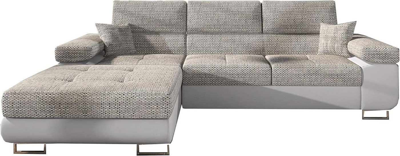 MOEBLO Ecksofa ALVARO, Eckcouch mit Bettfunktion Couch L-Form Polstergarnitur Wohnlandschaft Polstersofa mit Ottomane Couchgranitur Sofa, mit Schlaffunktion und Bettkasten, - (BxHxT): 280x90x205 cm von MOEBLO