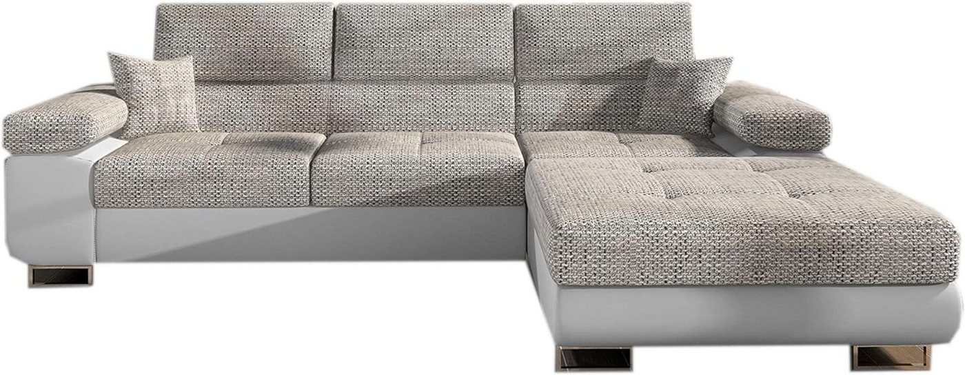 MOEBLO Ecksofa ALVARO, Eckcouch mit Bettfunktion Couch L-Form Polstergarnitur Wohnlandschaft Polstersofa mit Ottomane Couchgranitur Sofa, mit Schlaffunktion und Bettkasten, - (BxHxT): 280x90x205 cm von MOEBLO