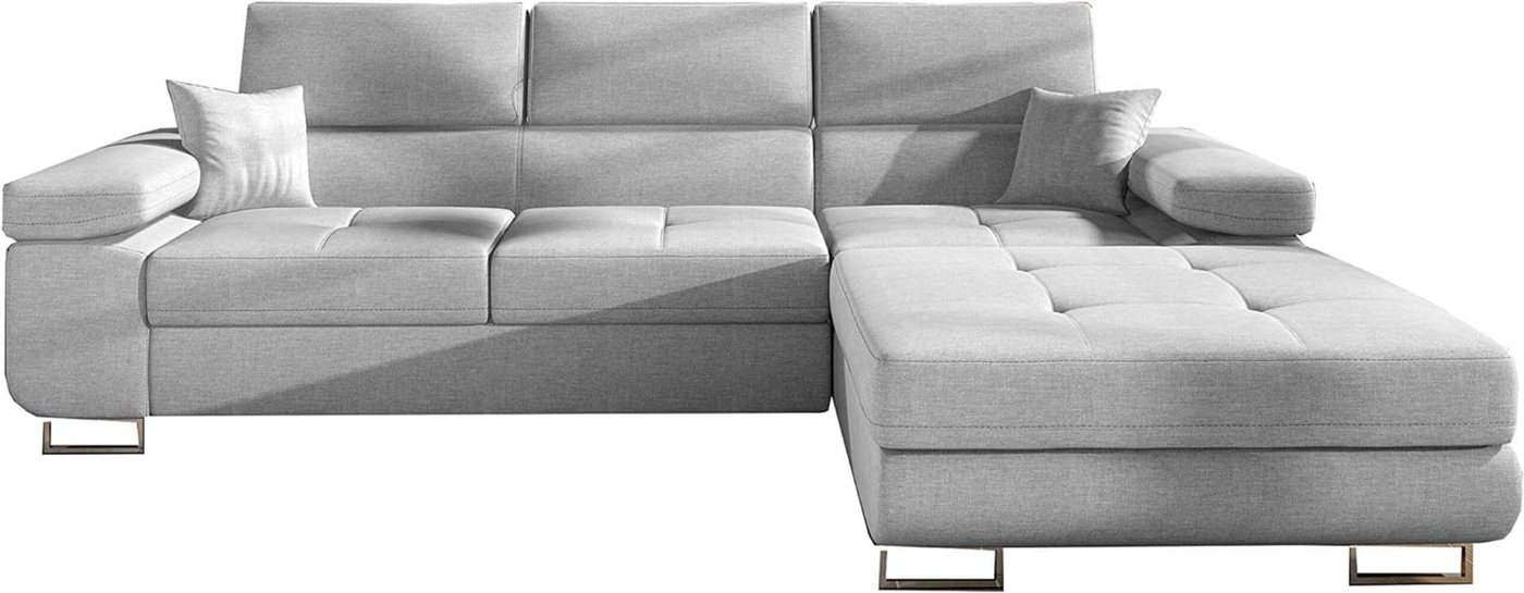 MOEBLO Ecksofa ALVARO, Eckcouch mit Bettfunktion Couch L-Form Polstergarnitur Wohnlandschaft Polstersofa mit Ottomane Couchgranitur Sofa, mit Schlaffunktion und Bettkasten, - (BxHxT): 280x90x205 cm von MOEBLO