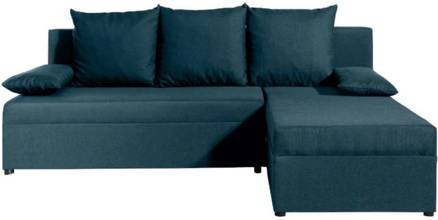 MOEBLO Ecksofa ARON, Couch L-Form Polstergarnitur Wohnlandschaft Polstersofa mit Ottomane Beidseitig Montierbar, (BxHxT): 206x90x146 cm, mit Schlaffunktion und Bettkasten von MOEBLO