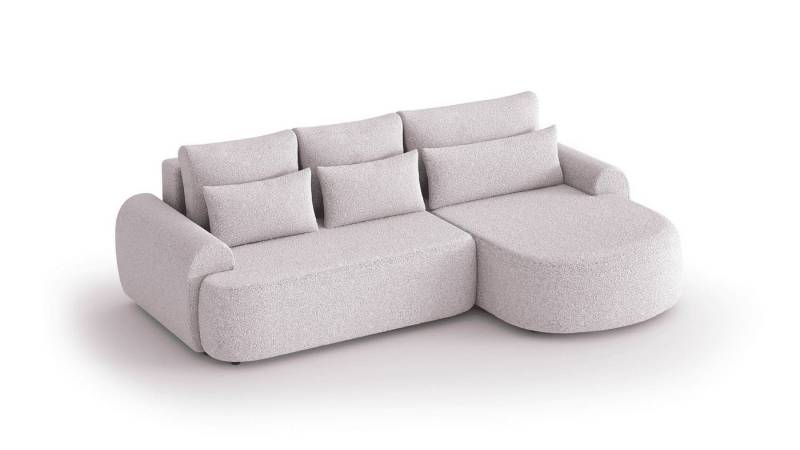 MOEBLO Ecksofa AVENZO, Rundsofa, Schlaffunktion und modernes Design Polster mit Rundungen, Ottoman wahlweise links- oder rechtsseitig montierbar, Eckcouch Wohnlandschaft Sofa mit Ottomane Eckgarnitur Polsterecke, -(BxHxT):266x87x170 cm von MOEBLO