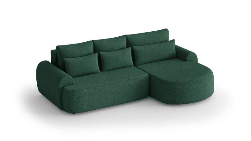 MOEBLO Ecksofa AVENZO, Rundsofa, Schlaffunktion und modernes Design Polster mit Rundungen, Ottoman wahlweise links- oder rechtsseitig montierbar, Eckcouch Wohnlandschaft Sofa mit Ottomane Eckgarnitur Polsterecke, -(BxHxT):266x87x170 cm von MOEBLO