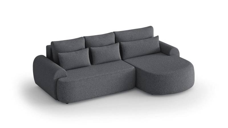 MOEBLO Ecksofa AVENZO, Rundsofa, Schlaffunktion und modernes Design Polster mit Rundungen, Ottoman wahlweise links- oder rechtsseitig montierbar, Eckcouch Wohnlandschaft Sofa mit Ottomane Eckgarnitur Polsterecke, -(BxHxT):266x87x170 cm von MOEBLO