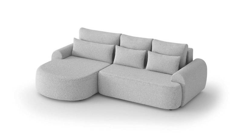 MOEBLO Ecksofa AVENZO, Rundsofa, Schlaffunktion und modernes Design Polster mit Rundungen, Ottoman wahlweise links- oder rechtsseitig montierbar, Eckcouch Wohnlandschaft Sofa mit Ottomane Eckgarnitur Polsterecke, -(BxHxT):266x87x170 cm von MOEBLO