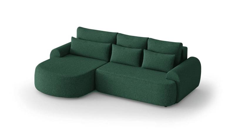 MOEBLO Ecksofa AVENZO, Rundsofa, Schlaffunktion und modernes Design Polster mit Rundungen, Ottoman wahlweise links- oder rechtsseitig montierbar, Eckcouch Wohnlandschaft Sofa mit Ottomane Eckgarnitur Polsterecke, -(BxHxT):266x87x170 cm von MOEBLO