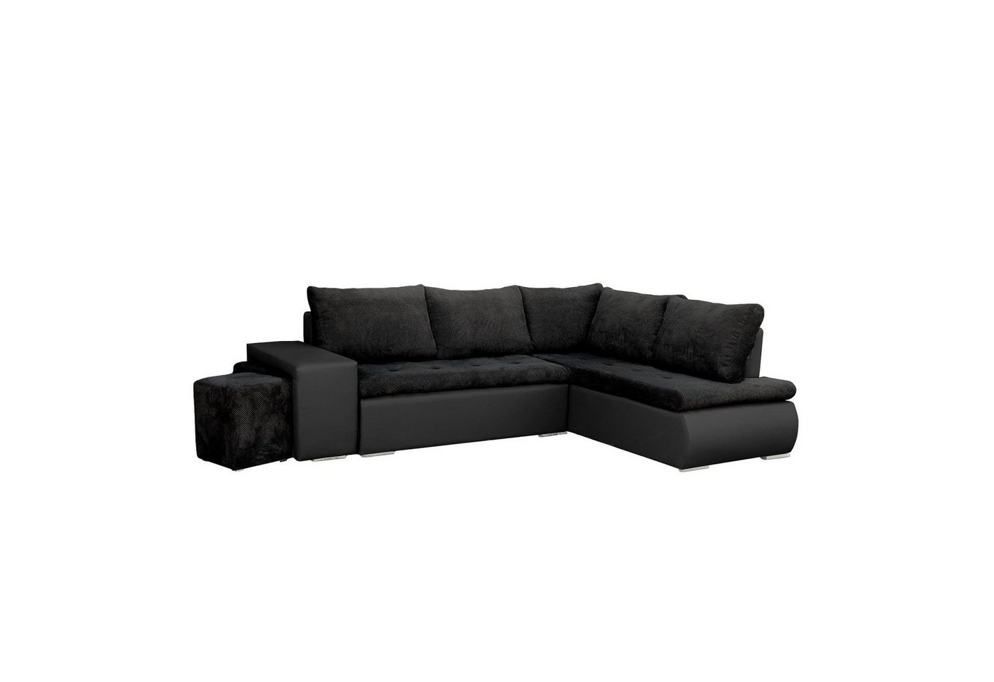 MOEBLO Ecksofa BELGRAD, Eckcouch mit Zwei Hocker Sofa Couch mit Ottomane L-Form Schlafsofa Bettsofa Polstergarnitur, mit Schlaffunktion und Bettkasen, - (BxHxT): 265x88x180 cm von MOEBLO