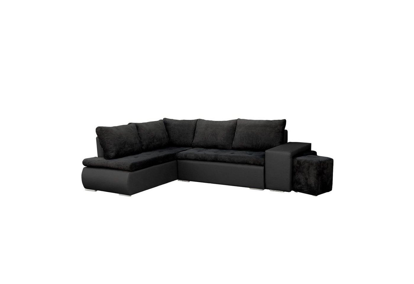 MOEBLO Ecksofa BELGRAD, Eckcouch mit Zwei Hocker Sofa Couch mit Ottomane L-Form Schlafsofa Bettsofa Polstergarnitur, mit Schlaffunktion und Bettkasen, - (BxHxT): 265x88x180 cm von MOEBLO