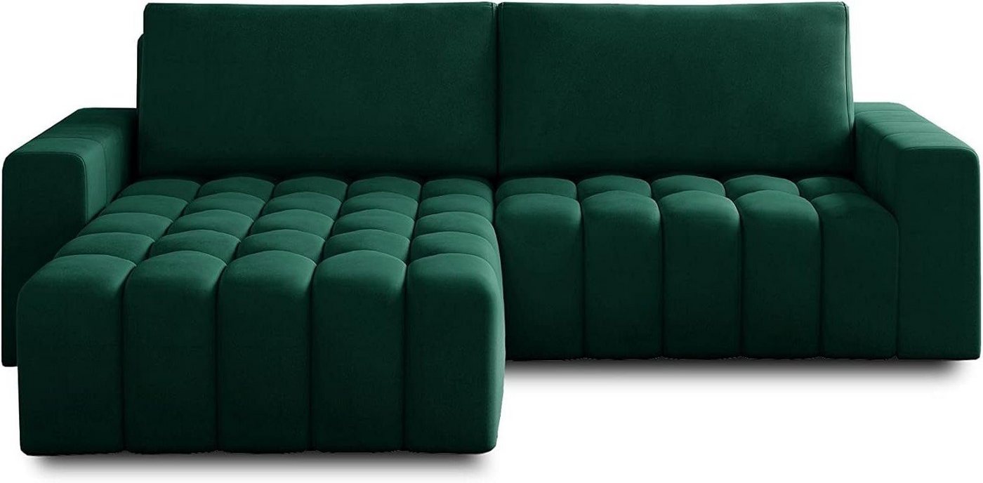 MOEBLO Ecksofa BONTON aus Samstoff, Couch für Wohnzimmer Schlafsofa Sofagarnitur Sofa Eckcouch L-Form Wohnlandschaft - 170x250x85 cm, mit Schlaffunktion von MOEBLO