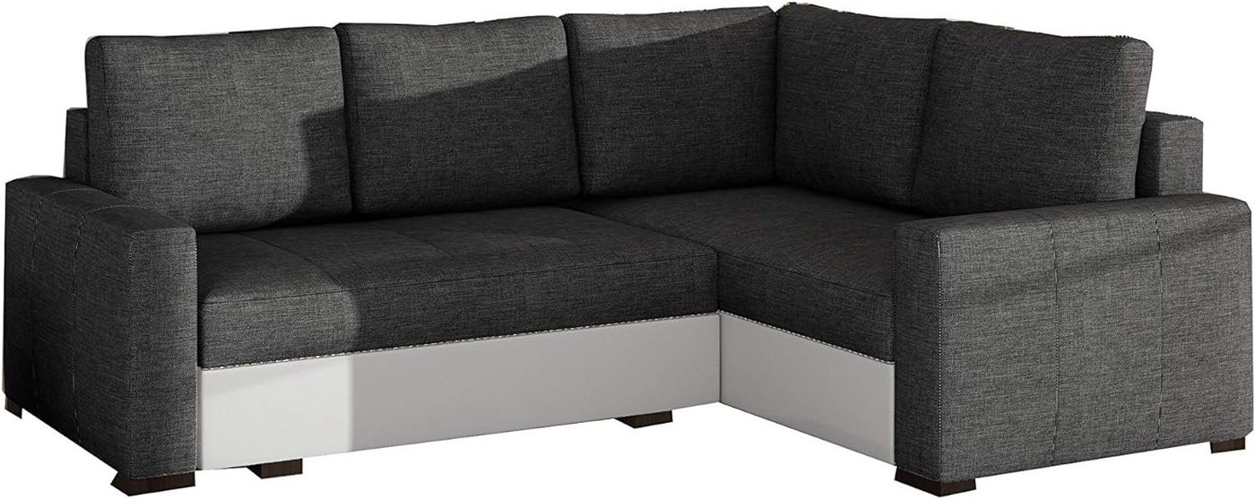 MOEBLO Ecksofa BRAS, Eckcouch Couch Sofa L-Form Polstergarnitur Wohnlandschaft Polstersofa mit Ottomane Couchgranitur, mit Bettkasen und Schlaffunktion, - (BxHxT): 235x90x162 cm von MOEBLO