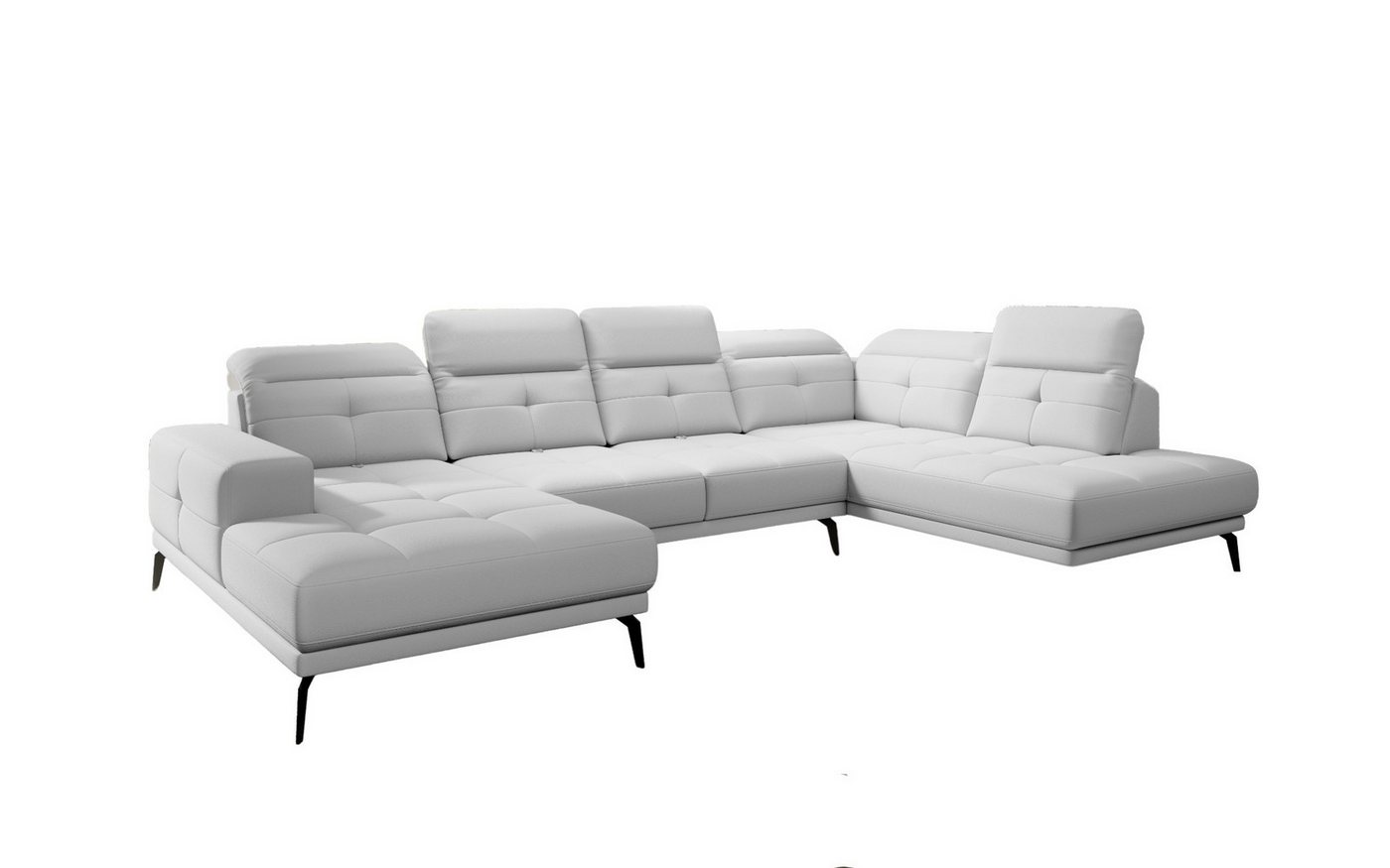 MOEBLO Ecksofa BRETI, Schwarz Metallbeine Eckcouch Wohnlandschaft Sofa mit Ottomane Eckgarnitur Polsterecke,  (BxHxT):350x107x180 cm von MOEBLO