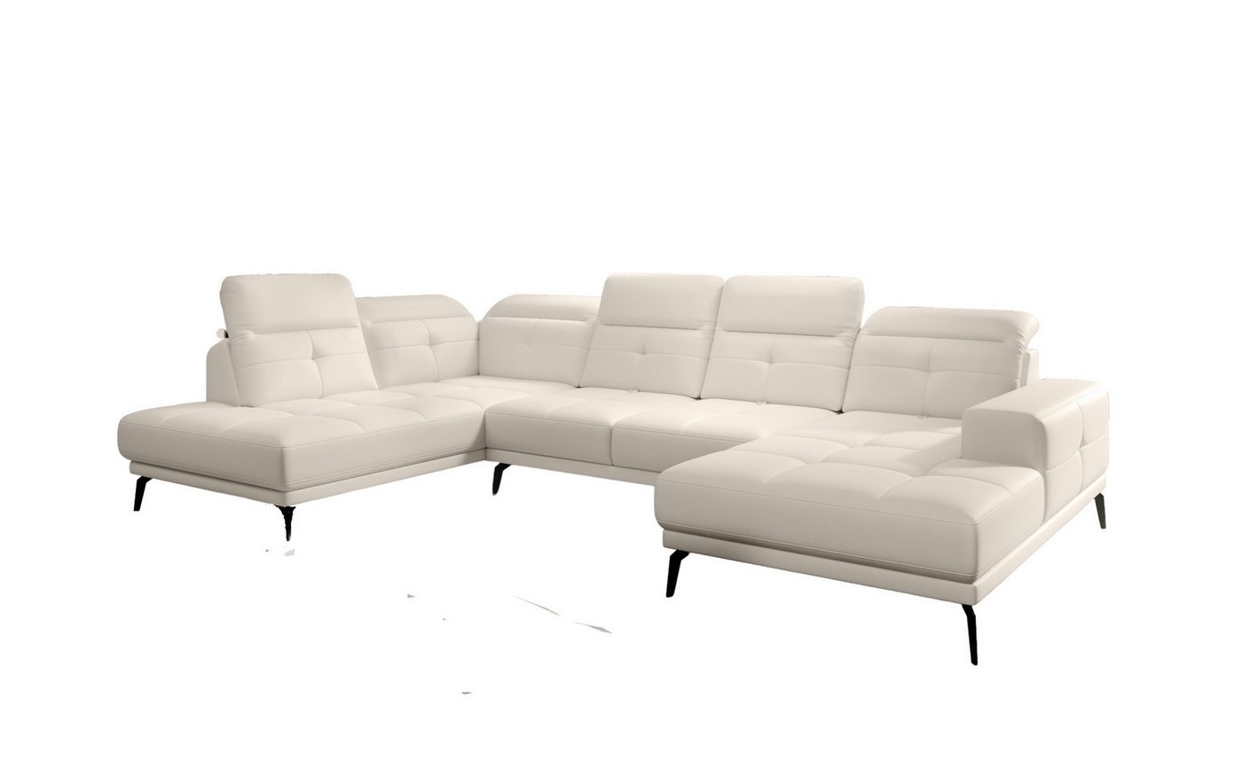 MOEBLO Ecksofa BRETI, Schwarz Metallbeine Eckcouch Wohnlandschaft Sofa mit Ottomane Eckgarnitur Polsterecke,  (BxHxT):350x107x180 cm von MOEBLO