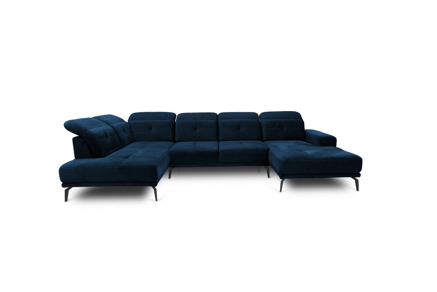 MOEBLO Ecksofa BRETI, Schwarz Metallbeine Eckcouch Wohnlandschaft Sofa mit Ottomane Eckgarnitur Polsterecke,  (BxHxT):350x107x180 cm von MOEBLO