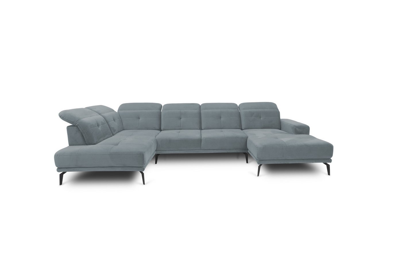 MOEBLO Ecksofa BRETI, Schwarz Metallbeine Eckcouch Wohnlandschaft Sofa mit Ottomane Eckgarnitur Polsterecke,  (BxHxT):350x107x180 cm von MOEBLO