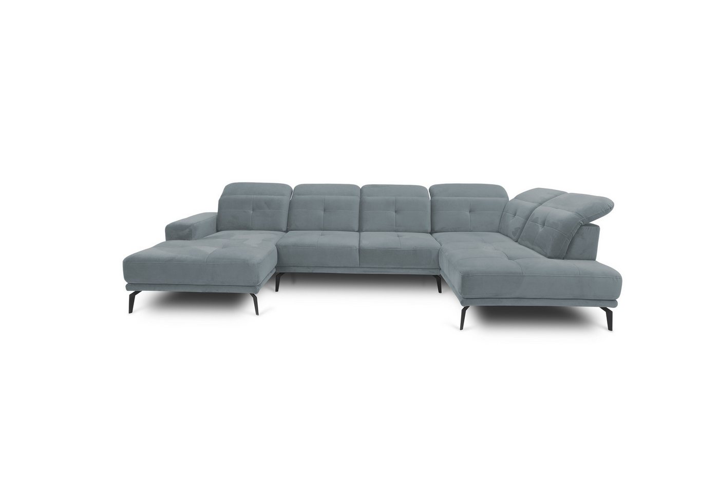 MOEBLO Ecksofa BRETI, Schwarz Metallbeine Eckcouch Wohnlandschaft Sofa mit Ottomane Eckgarnitur Polsterecke,  (BxHxT):350x107x180 cm von MOEBLO