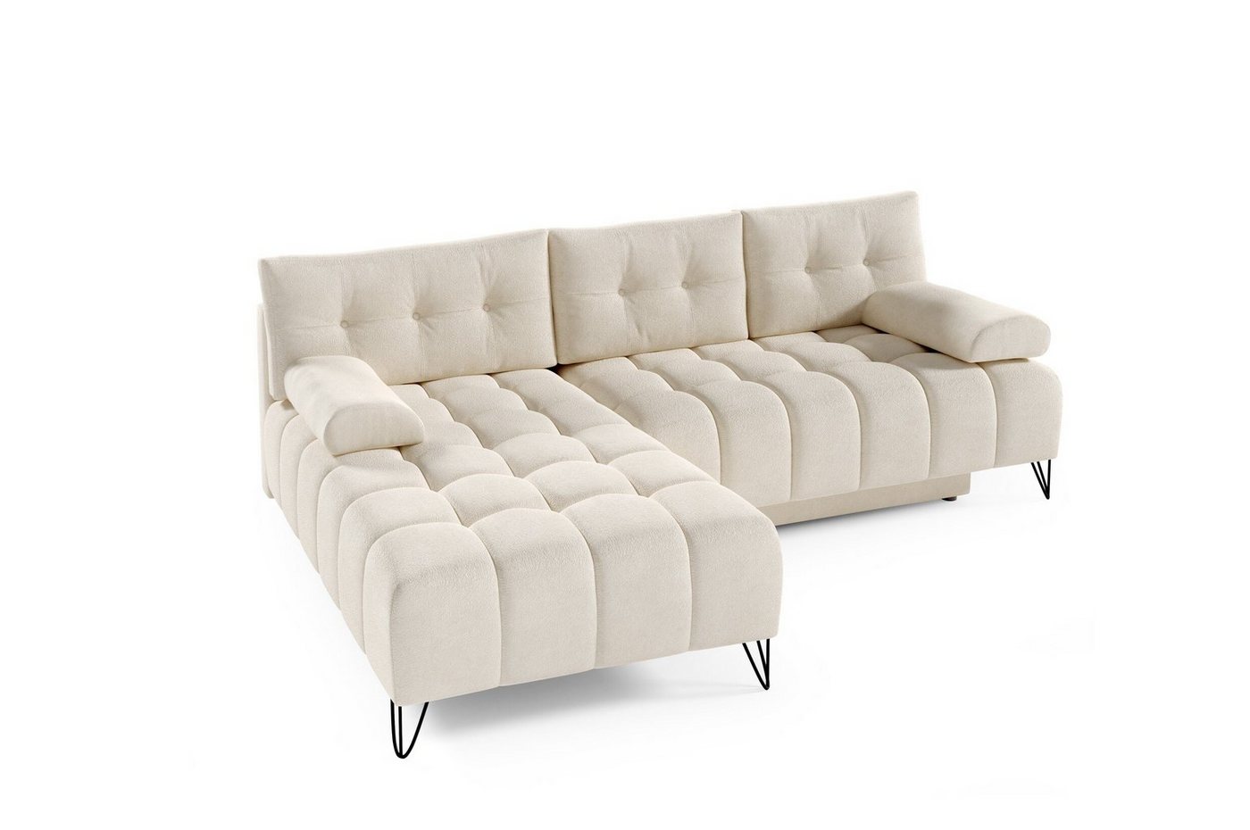 MOEBLO Ecksofa BRODY, Elegante Ecke Couch Schlafsofa Wohnlandschaft Loungesofa Bettzeugablage L-förmiges Wohnzimmergarnitur Sofagarnitu - (BxHxT): 245x94x176 cm, mit Schlaffunktion und Bettkasten von MOEBLO