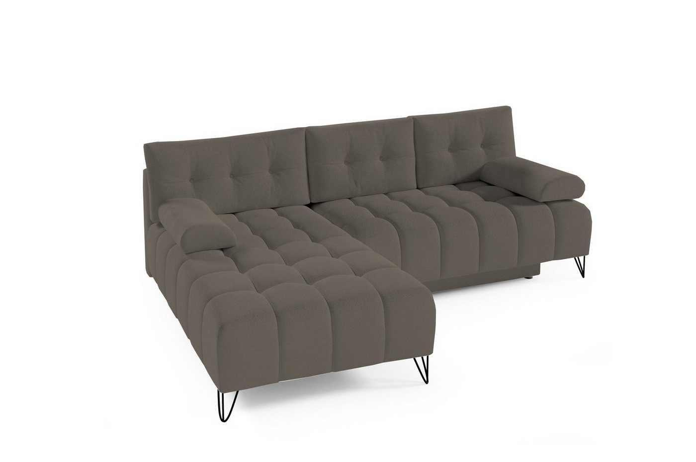 MOEBLO Ecksofa BRODY, Elegante Ecke Couch Schlafsofa Wohnlandschaft Loungesofa Bettzeugablage L-förmiges Wohnzimmergarnitur Sofagarnitu - (BxHxT): 245x94x176 cm, mit Schlaffunktion und Bettkasten von MOEBLO