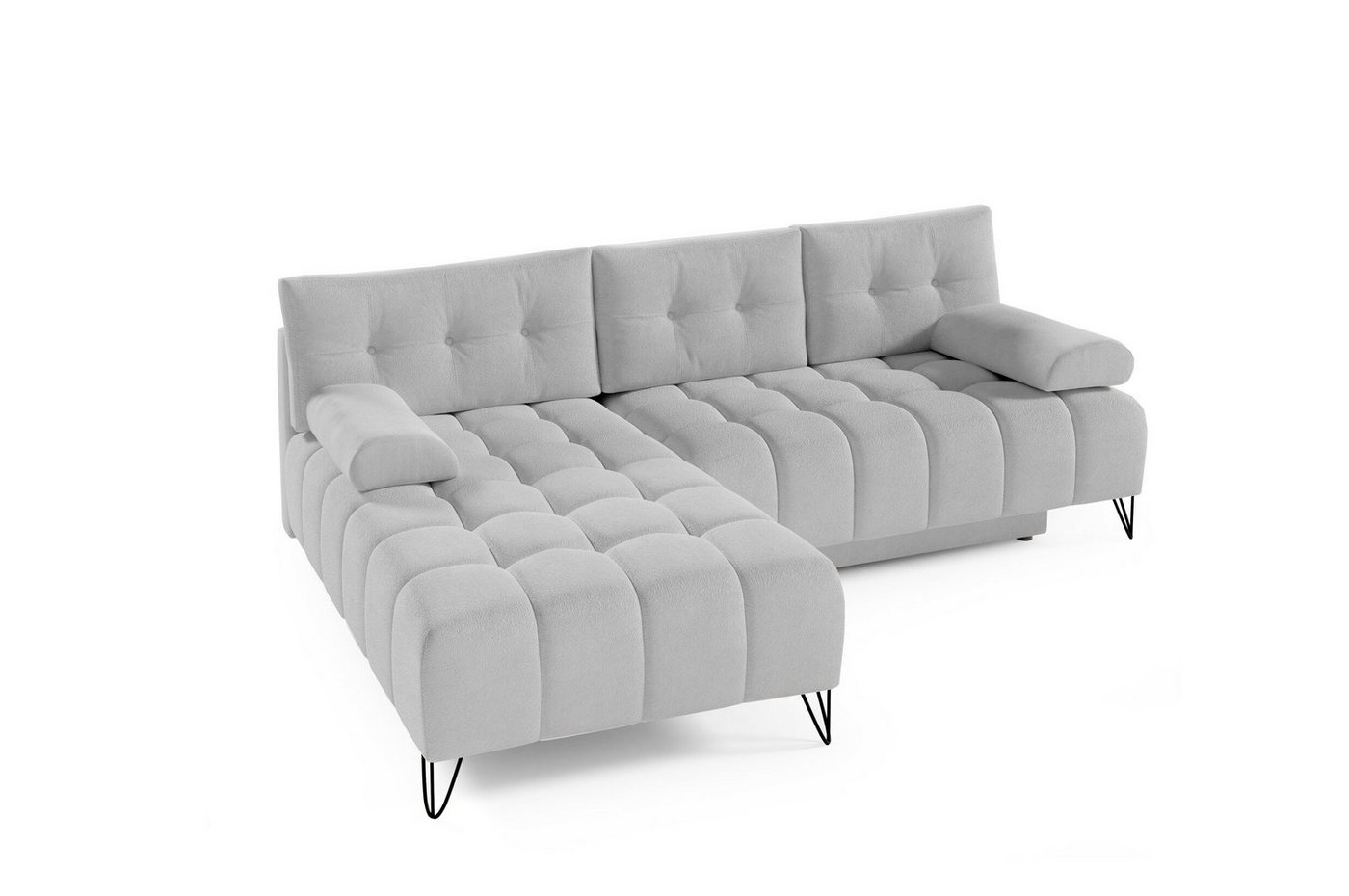 MOEBLO Ecksofa BRODY, Elegante Ecke Couch Schlafsofa Wohnlandschaft Loungesofa Bettzeugablage L-förmiges Wohnzimmergarnitur Sofagarnitu - (BxHxT): 245x94x176 cm, mit Schlaffunktion und Bettkasten von MOEBLO