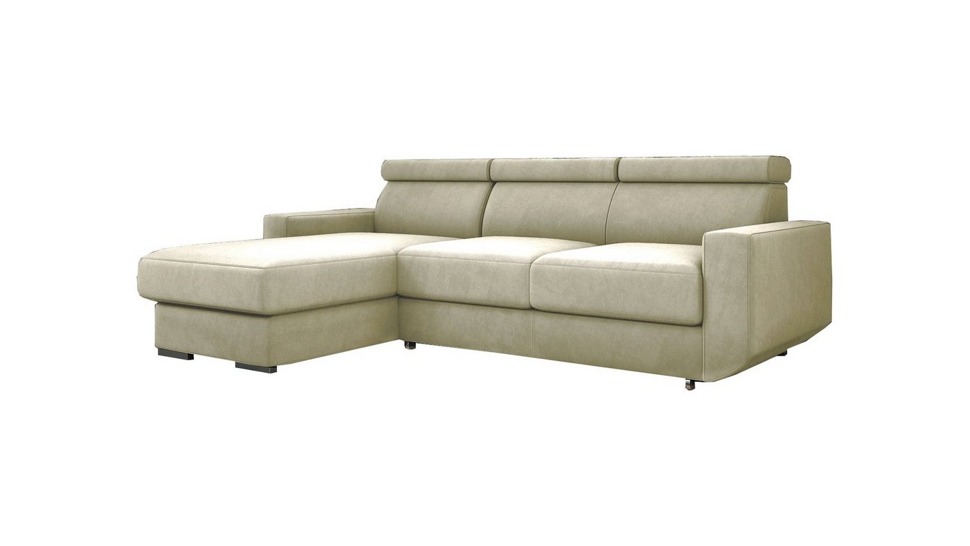 MOEBLO Ecksofa BURNO, Eckcouch L-Form mit Verstellbaren Kopfstützen, Couch für Wohnzimmer, Schlafsofa Sofagarnitur Sofa, mit Relaxfunktion, Ottomane links als auch rechts montierbar von MOEBLO