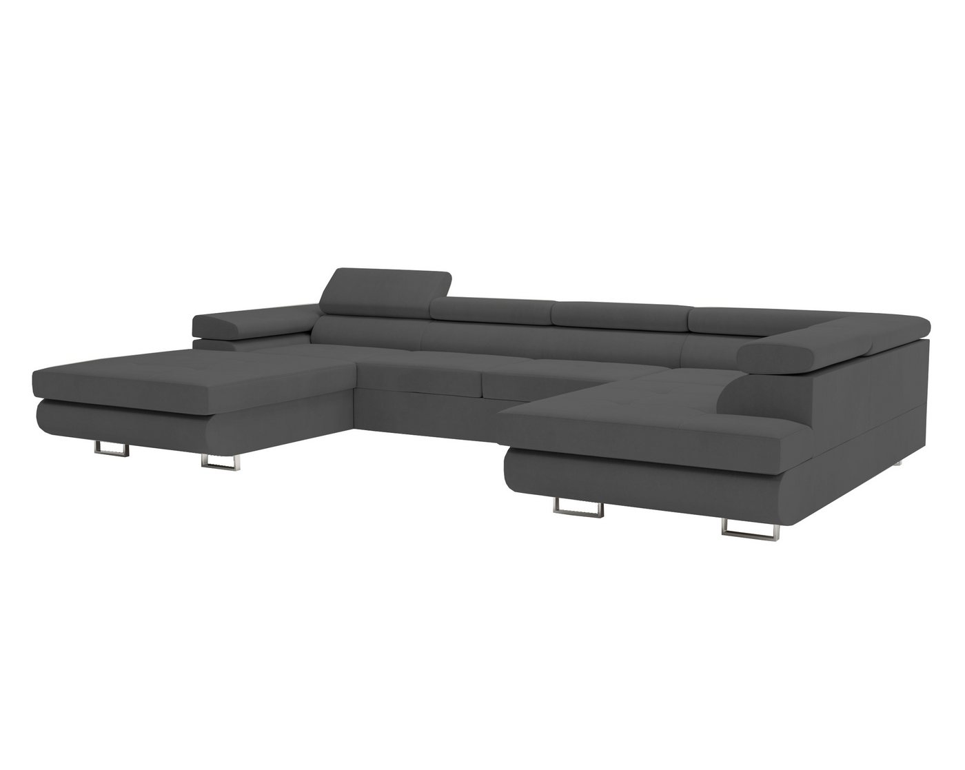 MOEBLO Ecksofa BUZZ U, mit Schlaffunktion, mit Bettkasten Funktionalität Polsterecke, Modulares Sofa Hochwertige Materialien, 4 verstellbare Kopfstützen, (BxHxT): 345x90x205 cm von MOEBLO