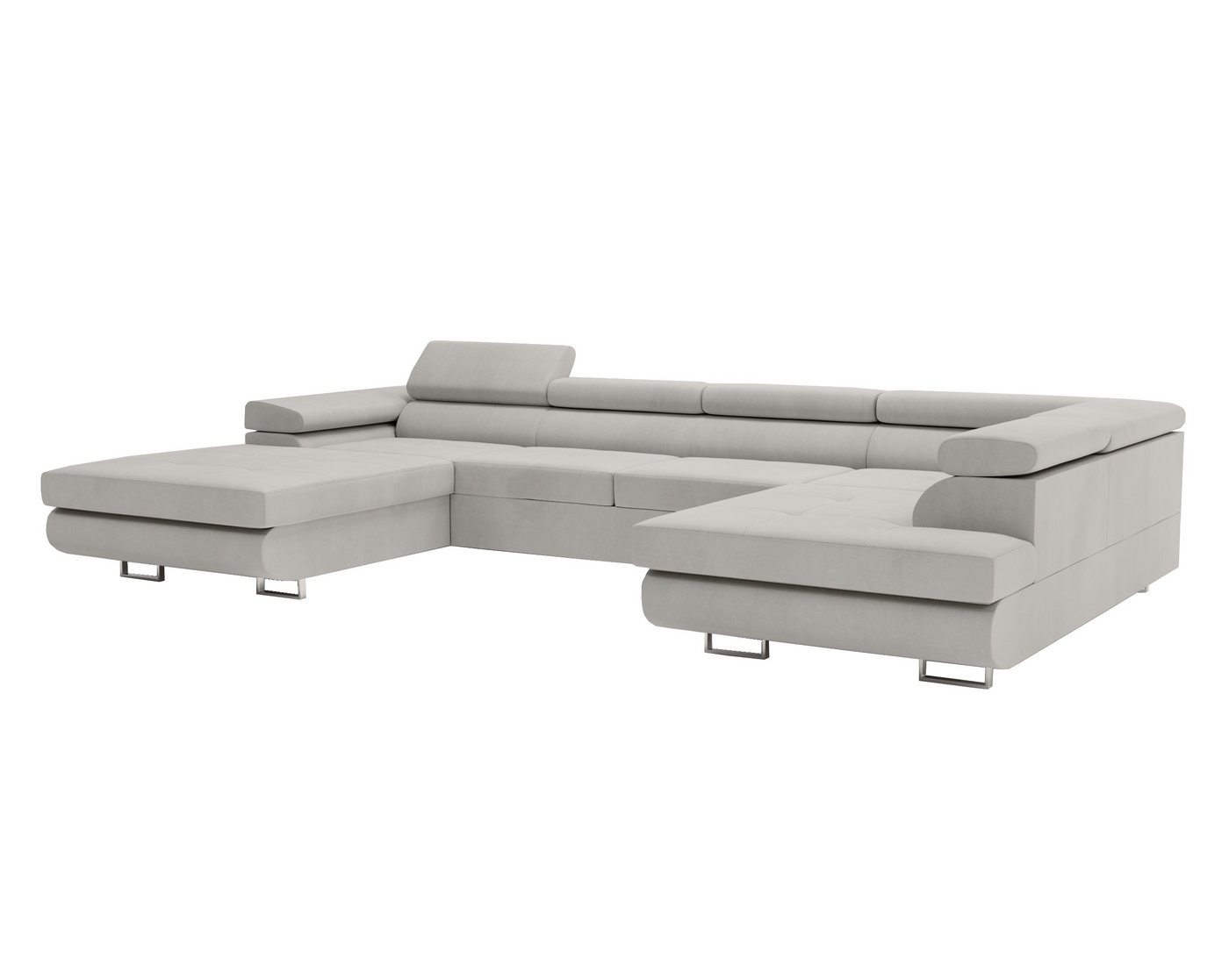 MOEBLO Ecksofa BUZZ U, mit Schlaffunktion, mit Bettkasten Funktionalität Polsterecke, Modulares Sofa Hochwertige Materialien, 4 verstellbare Kopfstützen, (BxHxT): 345x90x205 cm von MOEBLO