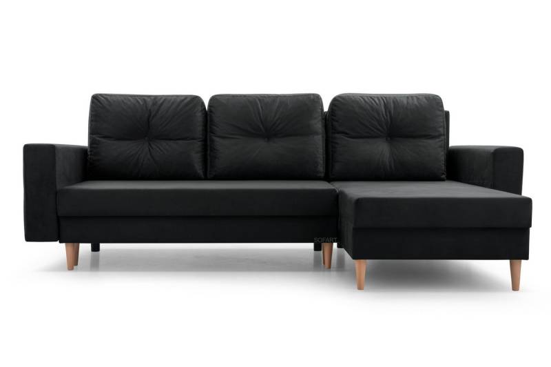 MOEBLO Ecksofa CARL, Ottomane Links als auch rechts montierbar Couch für Wohnzimmer, Schlafsofa Sofagarnitur Sofa Eckcouch L-Form Wohnlandschaft, mit Bettkasten und Schlaffunktion von MOEBLO