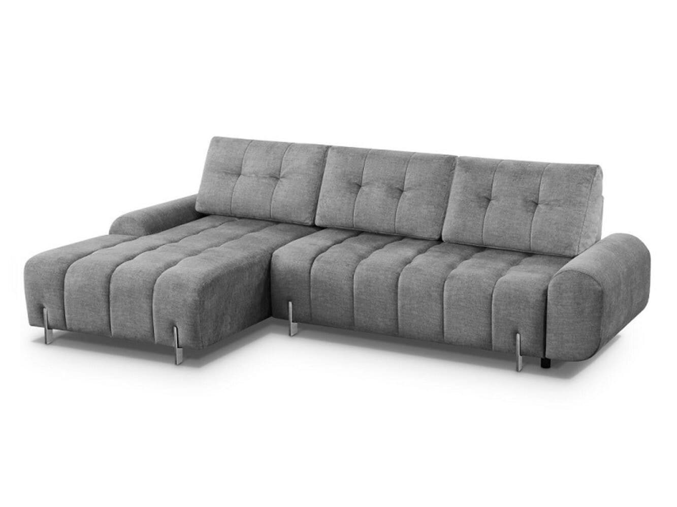 MOEBLO Ecksofa CORALINE, Eckcouch Couch für Wohnzimmer Schlafsofa Sofagarnitur L-Form Wohnlandschaft, Die Beine sind chromate, dekoratives Nähen, mit Schlaffunktion und Bettkasten, - (BxHxT): 290x96x172 cm von MOEBLO