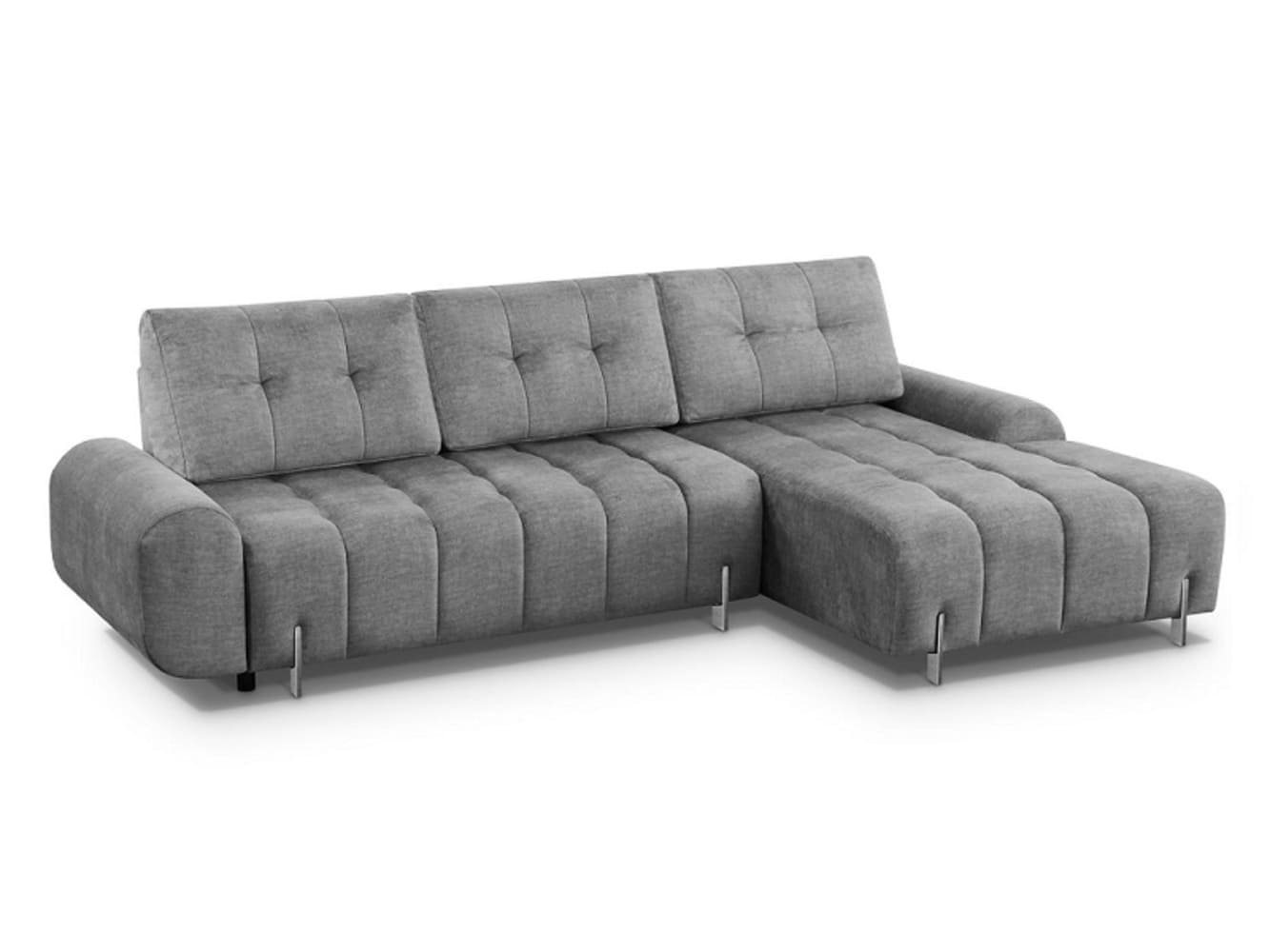 MOEBLO Ecksofa CORALINE, Eckcouch Couch für Wohnzimmer Schlafsofa Sofagarnitur L-Form Wohnlandschaft, Die Beine sind chromate, dekoratives Nähen, mit Schlaffunktion und Bettkasten, - (BxHxT): 290x96x172 cm von MOEBLO