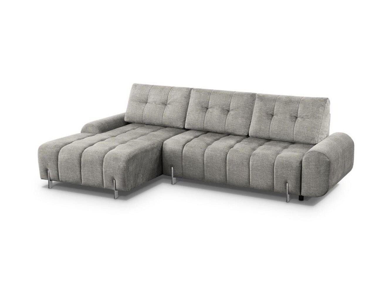 MOEBLO Ecksofa CORALINE, Eckcouch Couch für Wohnzimmer Schlafsofa Sofagarnitur L-Form Wohnlandschaft, Die Beine sind chromate, dekoratives Nähen, mit Schlaffunktion und Bettkasten, - (BxHxT): 290x96x172 cm von MOEBLO