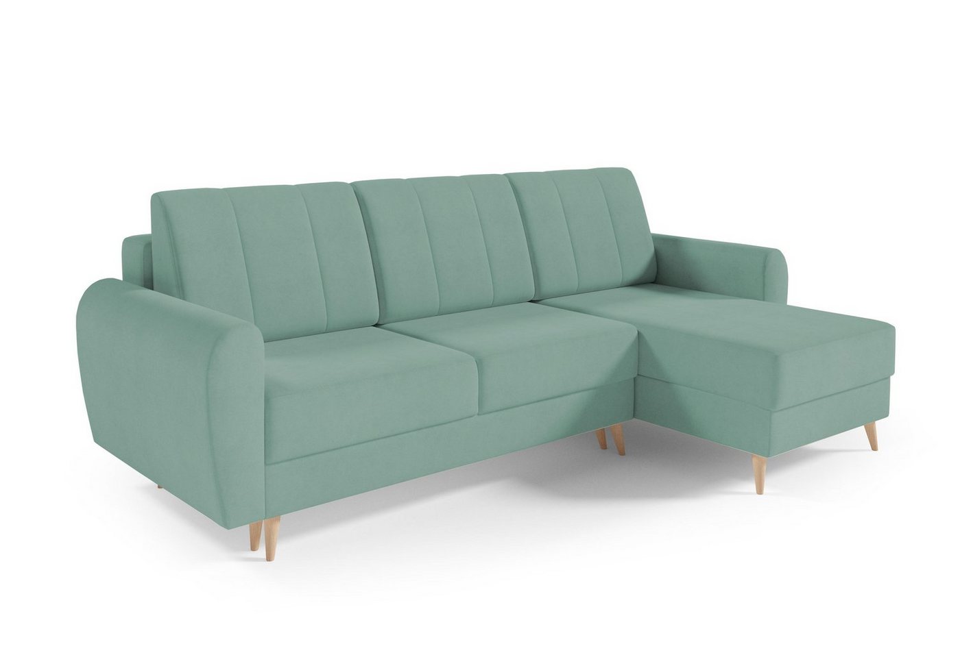 MOEBLO Ecksofa DEILA I, Couch für Wohnzimmer, Schlafsofa Sofagarnitur Sofa Eckcouch L-Form Wohnlandschaft mit 3 Rückenkissen - (BxHxT): 240x90x140 cm, mit Schlaffunktion und Bettkasten von MOEBLO