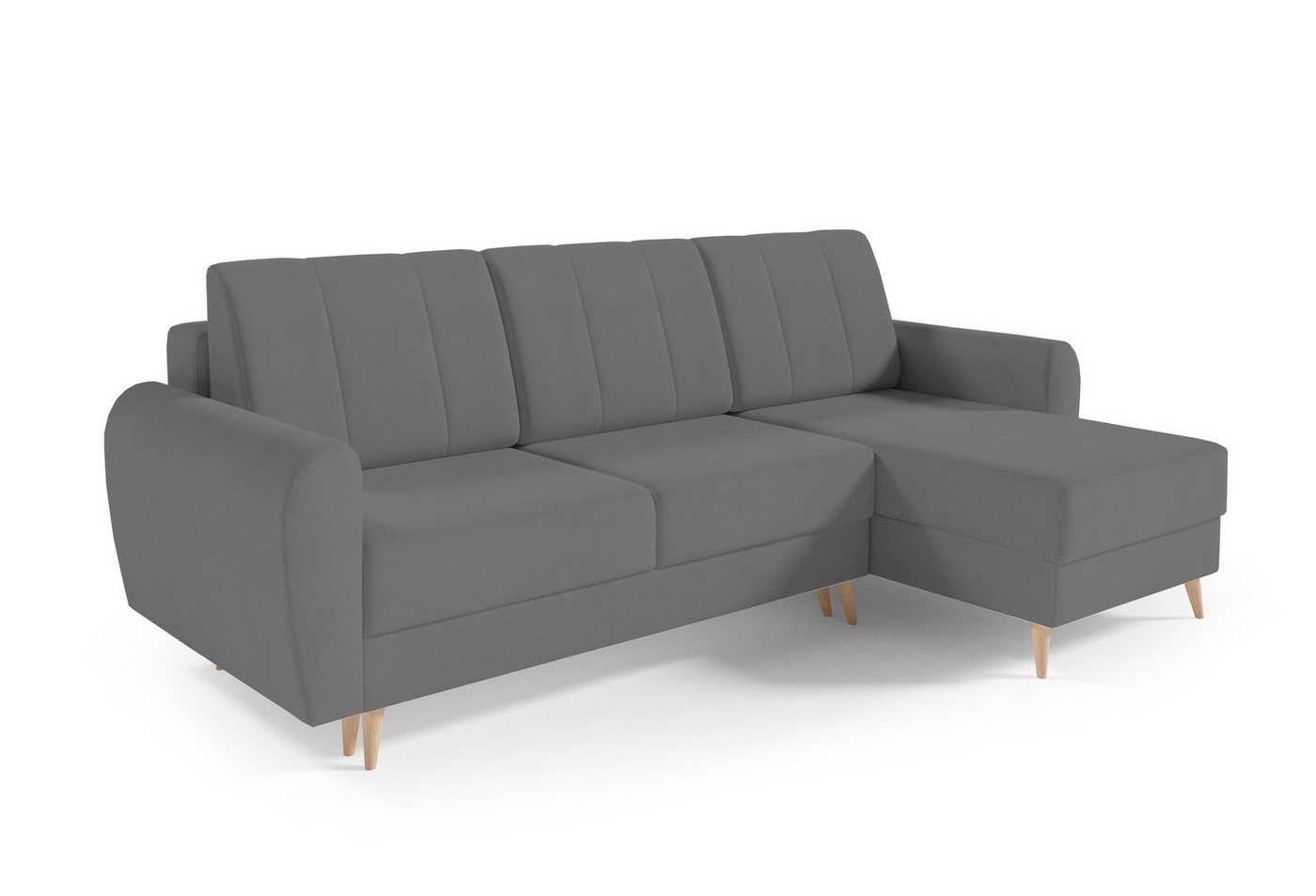 MOEBLO Ecksofa DEILA I, Couch für Wohnzimmer, Schlafsofa Sofagarnitur Sofa Eckcouch L-Form Wohnlandschaft mit 3 Rückenkissen - (BxHxT): 240x90x140 cm, mit Schlaffunktion und Bettkasten von MOEBLO