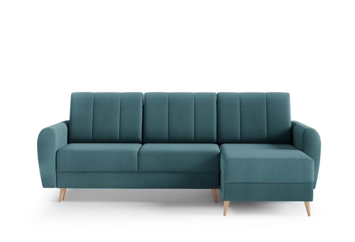 MOEBLO Ecksofa DEILA I, Couch für Wohnzimmer, Schlafsofa Sofagarnitur Sofa Eckcouch L-Form Wohnlandschaft mit 3 Rückenkissen - (BxHxT): 240x90x140 cm, mit Schlaffunktion und Bettkasten von MOEBLO