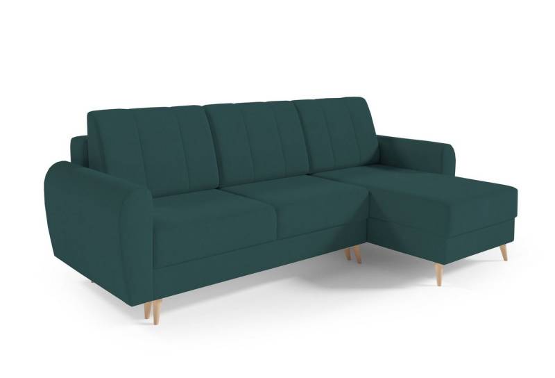 MOEBLO Ecksofa DEILA I, Couch für Wohnzimmer, Schlafsofa Sofagarnitur Sofa Eckcouch L-Form Wohnlandschaft mit 3 Rückenkissen - (BxHxT): 240x90x140 cm, mit Schlaffunktion und Bettkasten von MOEBLO