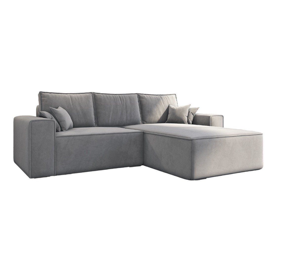 MOEBLO Ecksofa ERNO II, Ecksofa aus Samststoff, Couch für Wohnzimmer, Schlafsofa Sofagarnitur Sofa Eckcouch L-Form, mit Schlaffunktion und Bettkasten von MOEBLO