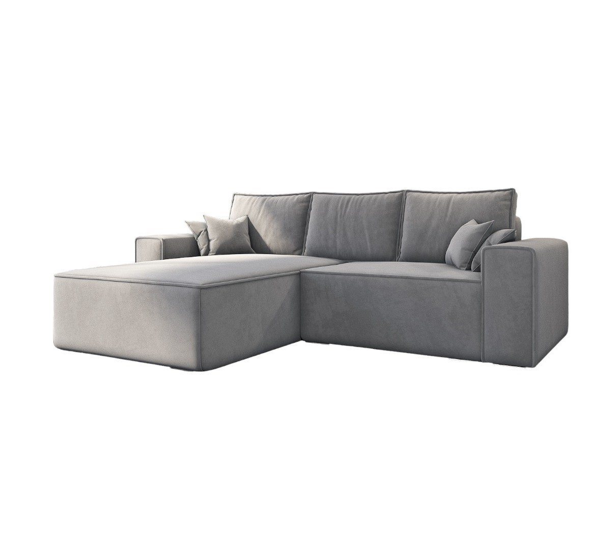 MOEBLO Ecksofa ERNO II, Ecksofa aus Samststoff, Couch für Wohnzimmer, Schlafsofa Sofagarnitur Sofa Eckcouch L-Form, mit Schlaffunktion und Bettkasten von MOEBLO