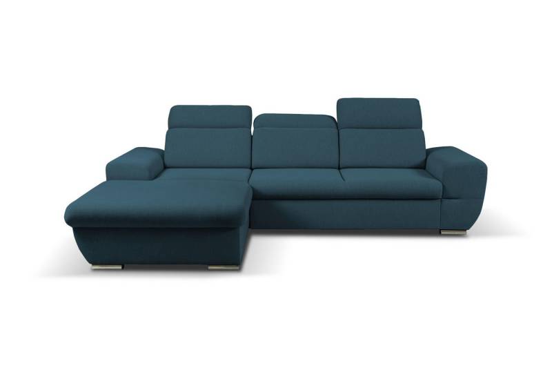 MOEBLO Ecksofa FRESNO, Verstellbare Kopfstützen, Eckcouch Wohnlandschaft Sofa mit Ottomane Eckgarnitur Polsterecke - (BxHxT):281x87x183 cm, Multifunktional: Schlafsofa mit Stauraum von MOEBLO
