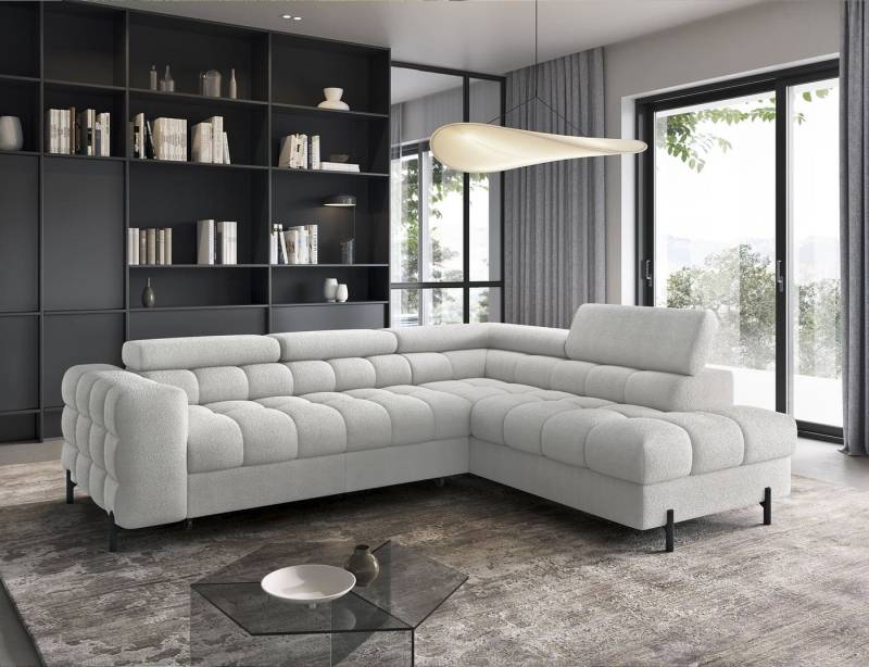 MOEBLO Ecksofa Ferrucio, modernes Schlafsofa mit Bettkasten & verstellbaren Kopfstützen, Wohnlandschaft mit Schlaffunktion, Eckcouch Wohnlandschaft Sofa mit Ottomane Eckgarnitur Polsterecke, (BxHxT):276 x 72–93 x 200 cm von MOEBLO