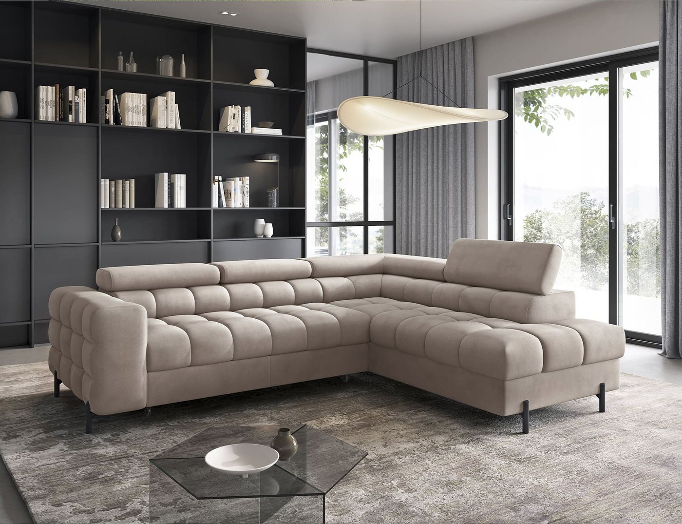 MOEBLO Ecksofa Ferrucio, modernes Schlafsofa mit Bettkasten & verstellbaren Kopfstützen, Wohnlandschaft mit Schlaffunktion, Eckcouch Wohnlandschaft Sofa mit Ottomane Eckgarnitur Polsterecke, (BxHxT):276 x 72–93 x 200 cm MOEBLO Ecksofa Ferrucio, modernes Schlafsofa mit Bettkasten & verstellbaren Kopfstützen, Wohnlandschaft mit Schlaffunktion, Eckcouch Wohnlandschaft Sofa mit Ottomane Eckgarnitur Polsterecke, (BxHxT):276 x 72–93 x 200 cm von MOEBLO