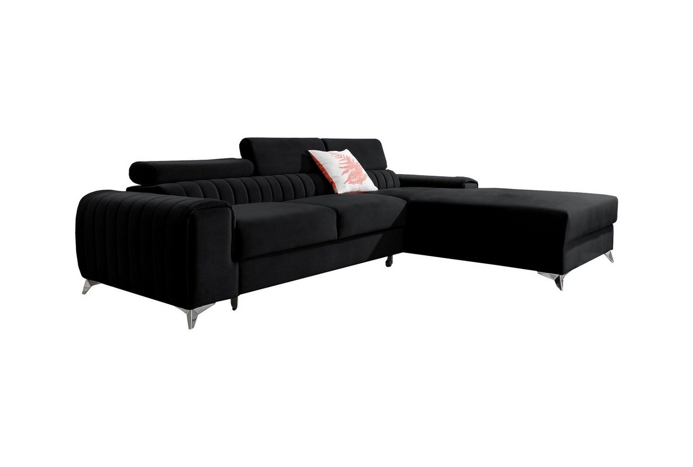 MOEBLO Ecksofa GERNO, Couch L-Form Polstergarnitur Wohnlandschaft Polstersofa mit Ottomane - 278x205x92 cm, mit Schlaffunktion von MOEBLO