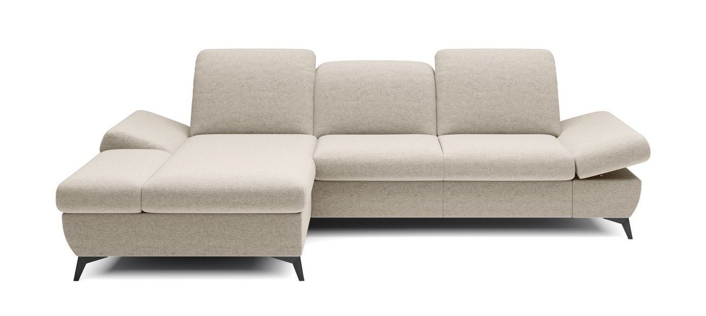 MOEBLO Ecksofa HARPY, mit Schlaffunktion mit Bettkasten, Eckcouch Wohnlandschaft Sofa mit Ottomane Eckgarnitur Polsterecke, Kopfstützen und Armlehnen verstellbar, (BxHxT):283x86x172 cm von MOEBLO