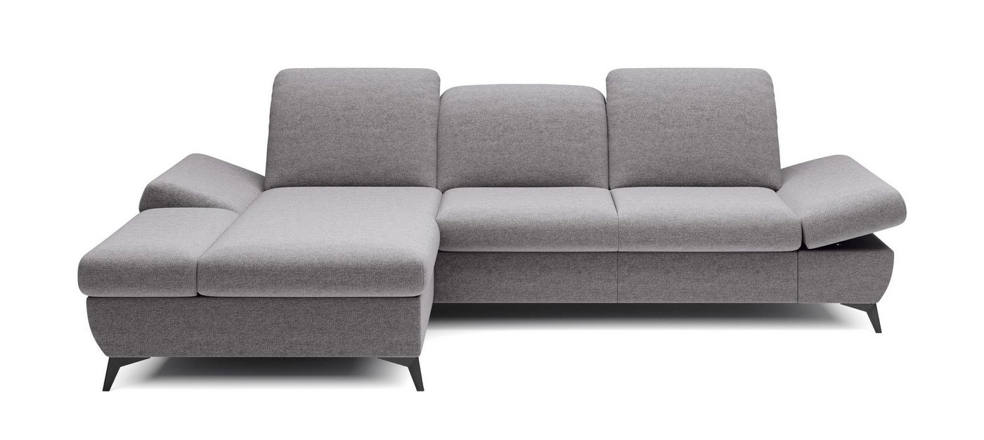 MOEBLO Ecksofa HARPY, mit Schlaffunktion mit Bettkasten, Eckcouch Wohnlandschaft Sofa mit Ottomane Eckgarnitur Polsterecke, Kopfstützen und Armlehnen verstellbar, (BxHxT):283x86x172 cm von MOEBLO