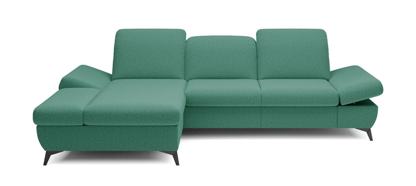 MOEBLO Ecksofa HARPY, mit Schlaffunktion mit Bettkasten, Eckcouch Wohnlandschaft Sofa mit Ottomane Eckgarnitur Polsterecke, Kopfstützen und Armlehnen verstellbar, (BxHxT):283x86x172 cm von MOEBLO