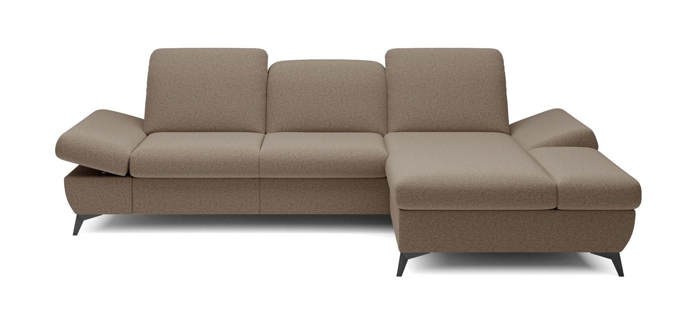 MOEBLO Ecksofa HARPY, mit Schlaffunktion mit Bettkasten, Eckcouch Wohnlandschaft Sofa mit Ottomane Eckgarnitur Polsterecke, Kopfstützen und Armlehnen verstellbar, (BxHxT):283x86x172 cm von MOEBLO