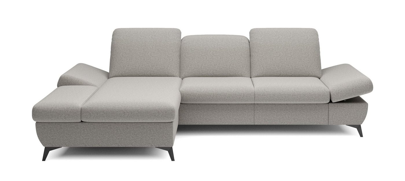 MOEBLO Ecksofa HARPY, mit Schlaffunktion mit Bettkasten, Eckcouch Wohnlandschaft Sofa mit Ottomane Eckgarnitur Polsterecke, Kopfstützen und Armlehnen verstellbar, (BxHxT):283x86x172 cm von MOEBLO