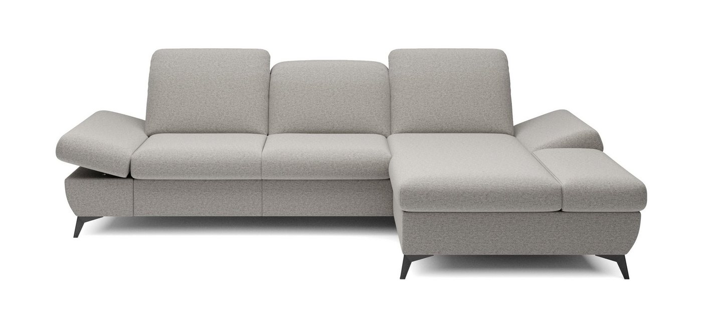 MOEBLO Ecksofa HARPY, mit Schlaffunktion mit Bettkasten, Eckcouch Wohnlandschaft Sofa mit Ottomane Eckgarnitur Polsterecke, Kopfstützen und Armlehnen verstellbar, (BxHxT):283x86x172 cm von MOEBLO