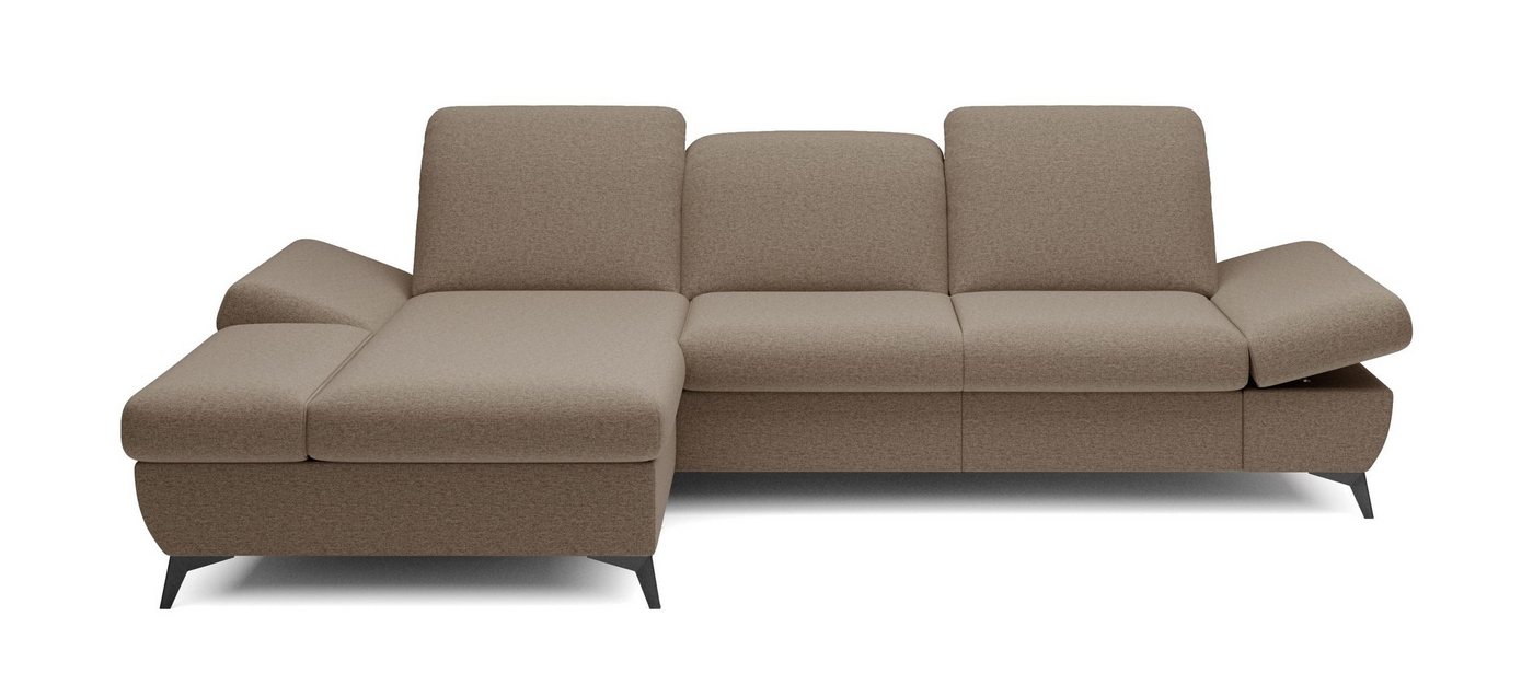 MOEBLO Ecksofa HARPY, mit Schlaffunktion mit Bettkasten, Eckcouch Wohnlandschaft Sofa mit Ottomane Eckgarnitur Polsterecke, Kopfstützen und Armlehnen verstellbar, (BxHxT):283x86x172 cm von MOEBLO