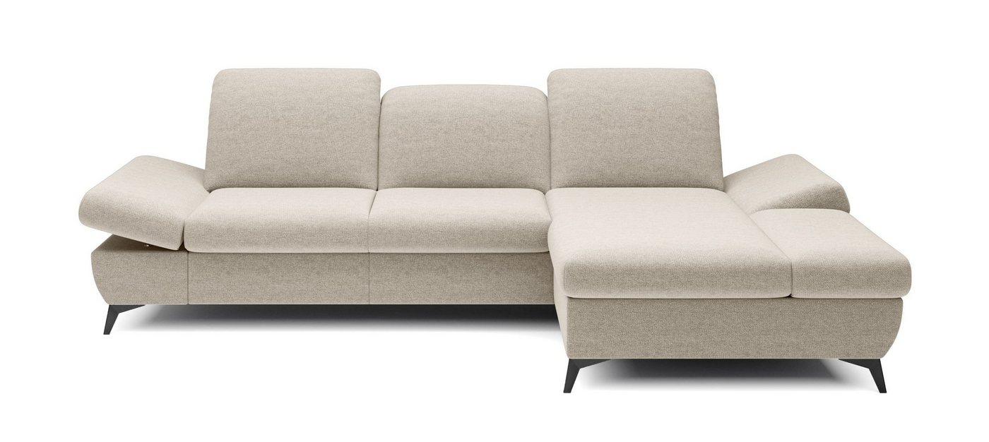 MOEBLO Ecksofa HARPY, mit Schlaffunktion mit Bettkasten, Eckcouch Wohnlandschaft Sofa mit Ottomane Eckgarnitur Polsterecke, Kopfstützen und Armlehnen verstellbar, (BxHxT):283x86x172 cm von MOEBLO